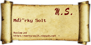 Márky Solt névjegykártya